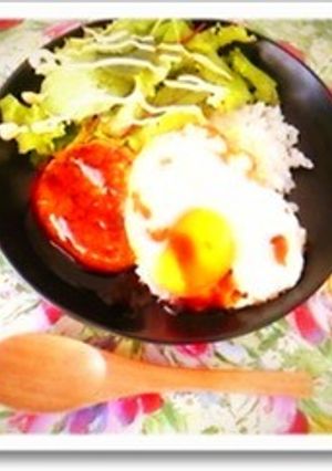 てりやきハンバーグの和風ロコモコ-レシピのメイン写真