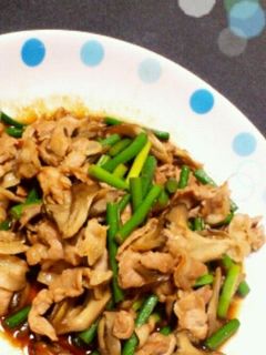 豚肉とまいたけのにんにくの芽炒め-レシピのメイン写真