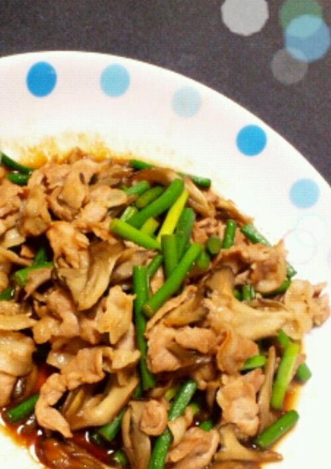 豚肉とまいたけのにんにくの芽炒め-レシピのメイン写真