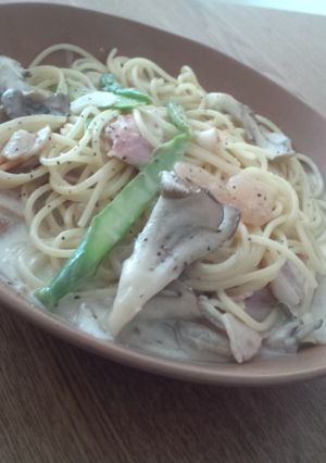 ヘルシー簡単に！クリームパスタ-レシピのメイン写真