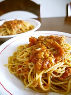 ツナとバジルのトマトソースパスタ♪-レシピのメイン写真