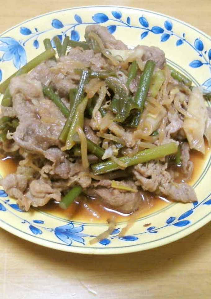豚こま肉とニンニクの芽ともやしの炒めもの-レシピのメイン写真