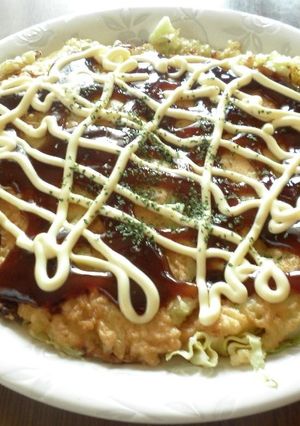 キャベツだけ!!ヘルシー簡単お好み焼き!-レシピのメイン写真