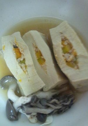 かぼちゃと豆腐つくねの高野豆腐はさみ煮-レシピのメイン写真
