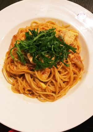 ハマるパスタ♥辛ウマ〜キムチスパ-レシピのメイン写真