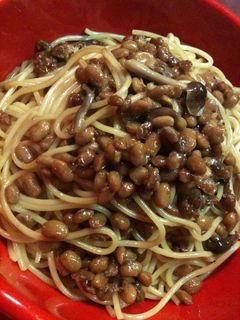 カフェメニュー♥簡単納豆しめじ和風パスタ-レシピのメイン写真