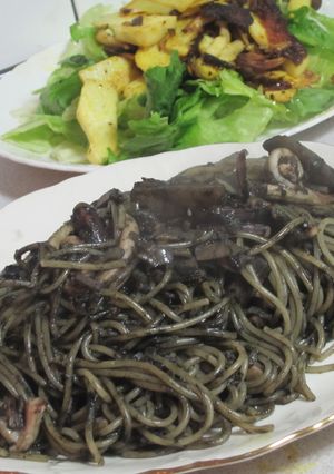 丸ごとイカスミスパゲティー-レシピのメイン写真