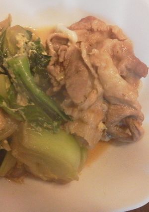 チンゲン菜と豚肉の卵とじ-レシピのメイン写真