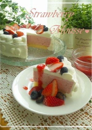 ✿かわいいピンクのいちごムースケーキ✿-レシピのメイン写真