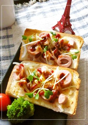 塩麹×玉葱・魚ニソのカレー風味トースト-レシピのメイン写真