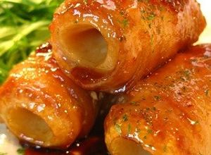 ■お酢でマイルド！豚肉巻き竹輪の照り焼き-レシピのメイン写真