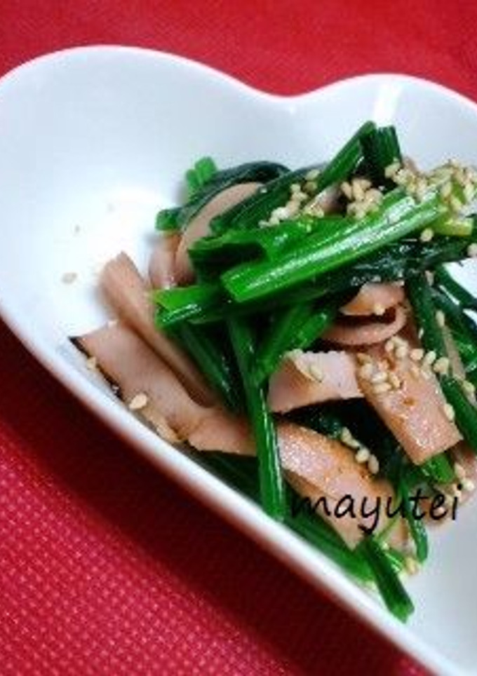 魚肉ｿｰｾｰｼﾞとほうれんそうのナムル-レシピのメイン写真