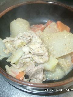 野菜と豚肉のゴマ味噌煮-レシピのメイン写真