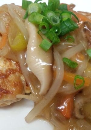 豆腐ハンバーグ野菜あんかけ-レシピのメイン写真