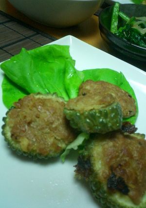 ゴーヤの肉詰め焼き-レシピのメイン写真