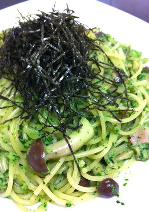 ノリのり！きのこポパイクリームパスタ♪-レシピのメイン写真