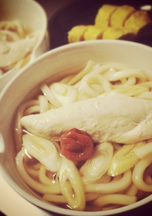 簡単☆ささみと梅のさっぱりうどん-レシピのメイン写真