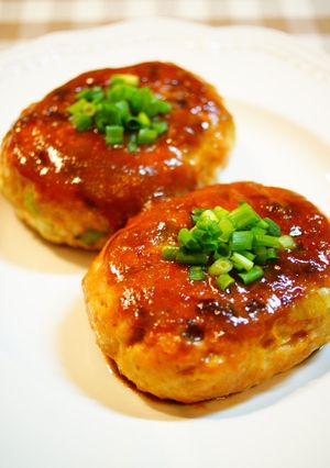 ✿鶏ひき肉と葱の味噌照り焼きハンバーグ✿-レシピのメイン写真