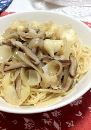 ユリ根としいたけのほっこり和風パスタ-レシピのメイン写真