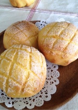 HB＊バター不使用♥かぼちゃメロンパン-レシピのメイン写真