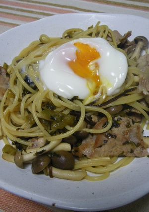 □豚肉と高菜の和風パスタ□-レシピのメイン写真