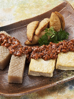 豆腐と蒟蒻のそぼろ味噌 in 筍-レシピのメイン写真