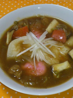 余ったカレーとお餅で☆カレー風お雑煮-レシピのメイン写真