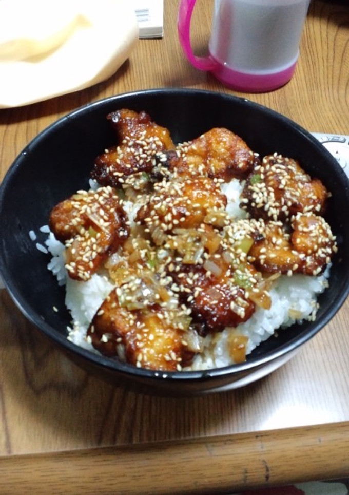 甘辛ネギだれの唐揚げ丼-レシピのメイン写真