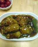 ご飯に☆ピーマンの肉詰めあんかけ風☆