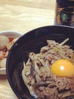 男子大好き、牛ごぼう丼!!-レシピのメイン写真