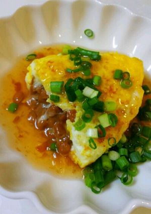 納豆オムレツ　和風あんかけ-レシピのメイン写真