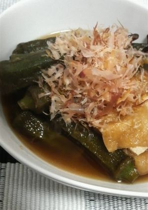 おくらと油揚げの煮物-レシピのメイン写真