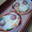 餃子の皮で(^o^)スマイルミニピザ