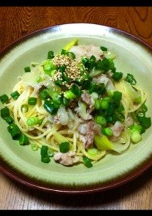 豚コマとネギの和風塩パスタ-レシピのメイン写真