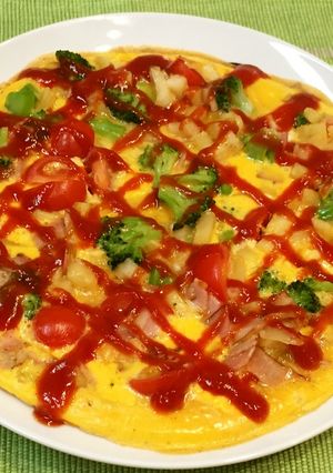 時短10分で♬春のお花畑のようなオムレツ-レシピのメイン写真