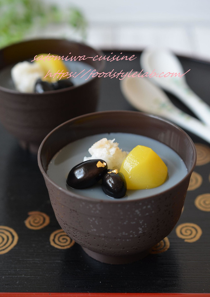 煮汁活用☆黒豆＆豆乳のぷるぷるプリン♫-レシピのメイン写真