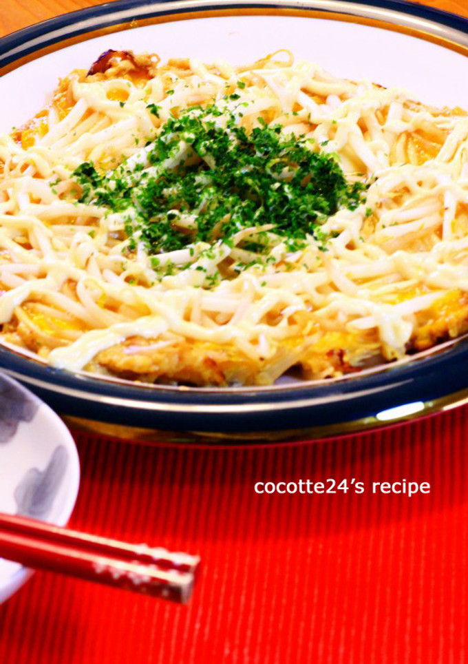 ～もやしと卵でお好み焼き風な卵焼き～-レシピのメイン写真