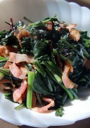 金時草とベーコンの、ウエイパー味-レシピのメイン写真