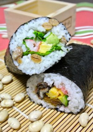 福豆入り!?アボサラダ巻&穴子五目恵方巻-レシピのメイン写真