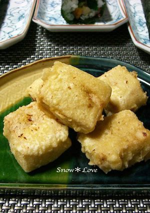 高野豆腐の煮物で天ぷら☆からし風味-レシピのメイン写真