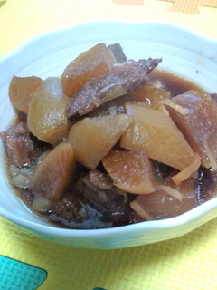 水無し濃い味「牛肉と大根の旨煮」-レシピのメイン写真