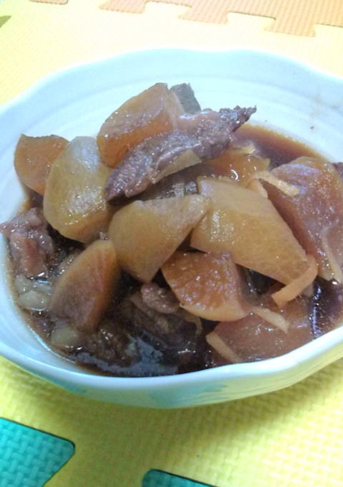 水無し濃い味「牛肉と大根の旨煮」-レシピのメイン写真