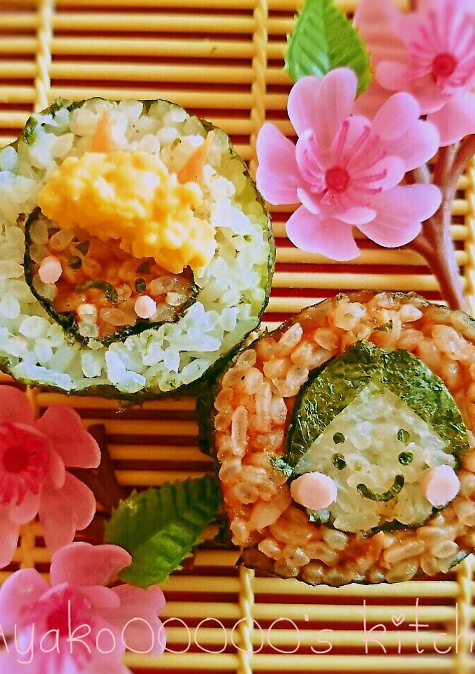 節分に☆簡単可愛い鬼&おたふく巻き寿司-レシピのメイン写真