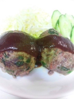 ほうれん草ベーコンハンバーグ-レシピのメイン写真