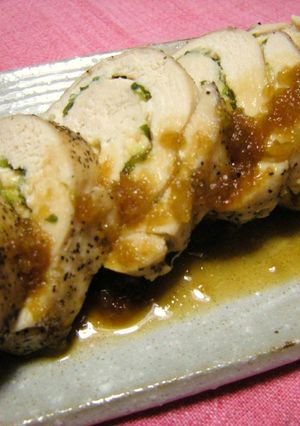 レンジで簡単★鶏胸肉のにんにくロール★-レシピのメイン写真