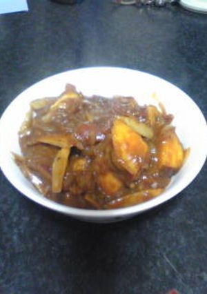 レトルトカレーのアレンジさつま芋とごぼう-レシピのメイン写真