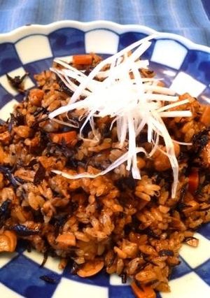 豆まきの福豆で！ひじきの味噌おこわ-レシピのメイン写真