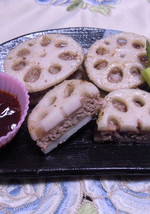 れんこんの肉挟み焼き-レシピのメイン写真