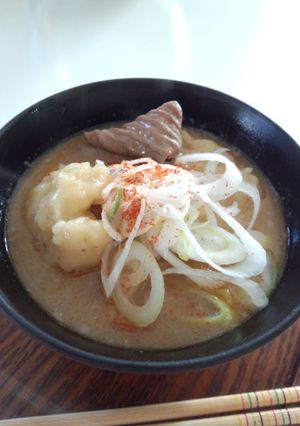 Wモツのひっつみ汁♪-レシピのメイン写真