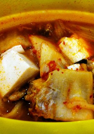 シリコンスチーマーで簡単豆腐キムチ煮-レシピのメイン写真